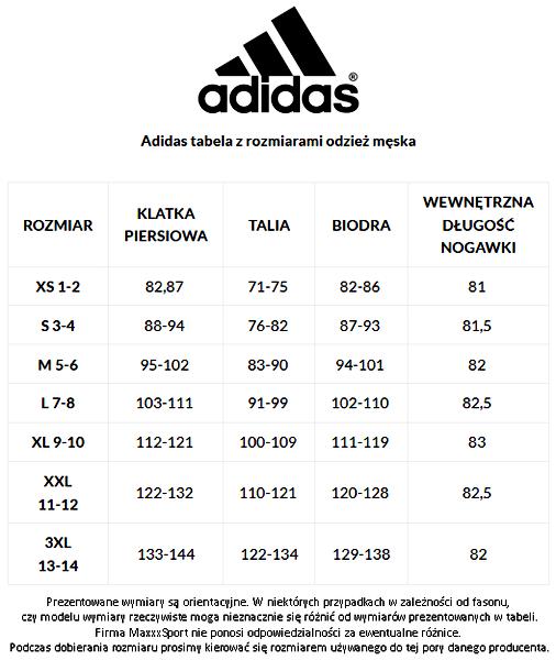 Tabela rozmiarów adidas